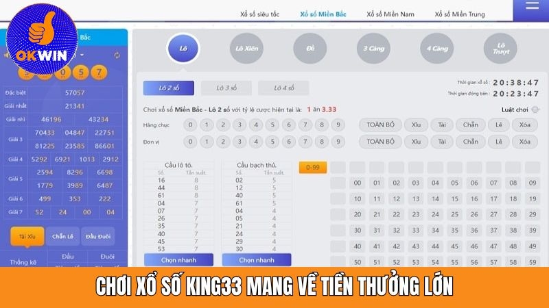 Chơi xổ số tại King33 mang về tiền thưởng hấp dẫn