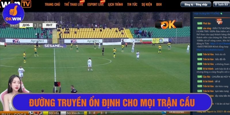 Xem bóng đá trực tiếp tại okwintv có giật lag không?