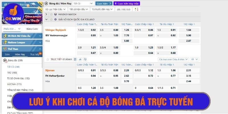 Lưu ý cần thiết khi cá độ bóng đá tránh thua lỗ từ kèo khó ăn